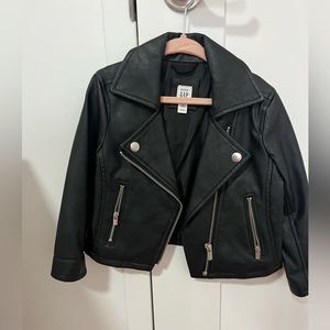 2T Black Leather Coat